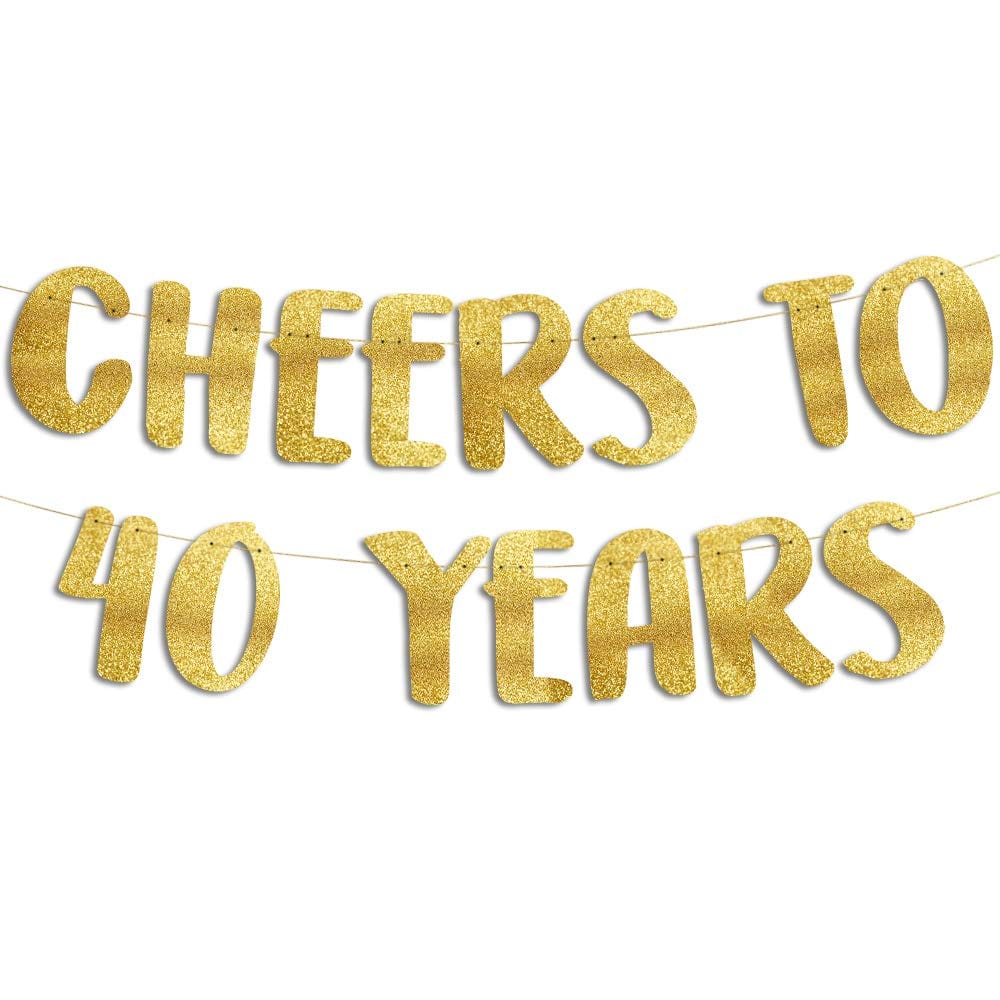 Kit Decorazioni 40° Compleanno Per Lei – Banner, Bandierine Triangolari E Vortici Oro/Rosa