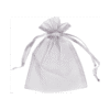 silver organza mesh drawstring bag