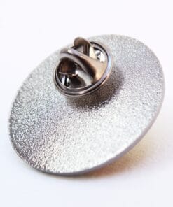 Rear of badge with clutch pin fastening